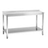 Stainless Steel Work Table with Lower Shelf and Backsplash - D 700 mm - L 1600 mm - Bartscher