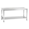 Table de Travail Inox avec Etagère Basse et Dosseret - P 700 mm - L 1800 mm - Bartscher