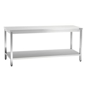 Stainless Steel Work Table with Lower Shelf - D 600 mm - L 1800 mm - Bartscher