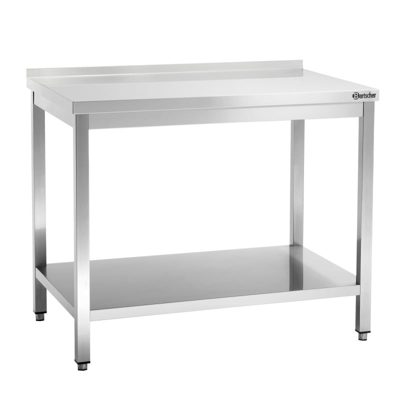 Table de Travail Inox avec Etagère Basse et Dosseret - P 700 mm - L 1000 mm - Bartscher Table de Travail Inox avec Etagère Basse et Dosseret - P 700 mm - L 1000 mm - Bartscher