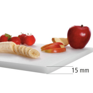 Doska na krájanie 400 x 300 mm - Biela - 15 mm hrúbka - Bartscher