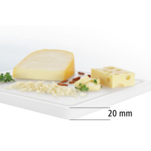 Doska na krájanie 325 x 265 mm - Biela - 20 mm hrúbka - Bartscher