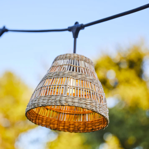 Connectable Light Garland with Seagrass Lampshade 6 m - Tessa Light - Lumisky