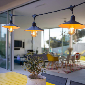 Guirlande Lumineuse Solaire à Abat-Jour Acier 6 m - Vinty Light Solar - Lumisky