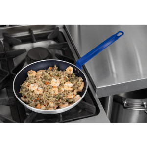 Nepriľnavá hliníková panvica Teflon Plus Modrá rukoväť 28cm - Gastronoble