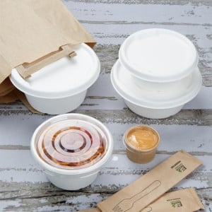 Recyklovateľné PET viečka Fiesta pre misky 400/500 ml - Sada 50 - Gastronoble