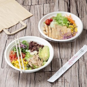 Recyklovateľné PET viečka Fiesta pre Poke Bowls 682 a 909 ml - Sada 50 - Gastronoble