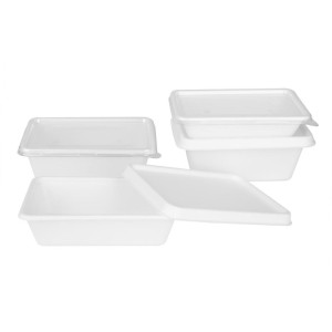 Barquettes Alimentaires en Bagasse Compostable 1000ml - Lot de 100 - Fiesta Green