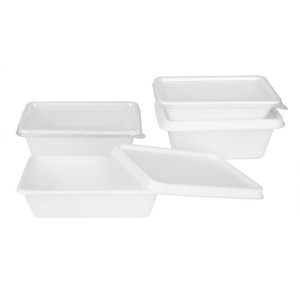 Couvercles en Bagasse Compostable pour Barquettes - Lot de 100 - Fiesta Green