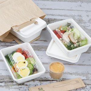 Couvercles en Bagasse Compostable pour Barquettes - Lot de 100 - Fiesta Green