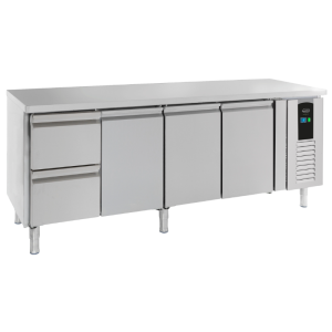 Positive Refrigerated Table with 3 Doors and 2 Drawers Energy Line - 393 L