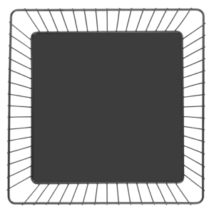 Panier à Présentation Carré Métallique Noir - 280x280x100 mm