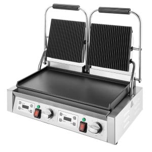 Gril Panini Double - Hladké a Ryhované Dosky - Buffalo