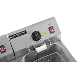 Profesionálna fritéza 2 x 8 L s odtokom - Dynasteel