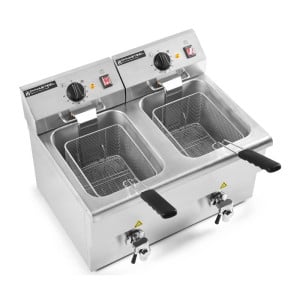 Profesionálna fritéza 2 x 8 L s odtokom - Dynasteel
