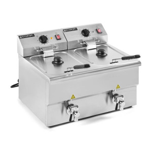 Friteuse Professionnelle 2 x 8 L avec Vidange - Dynasteel
