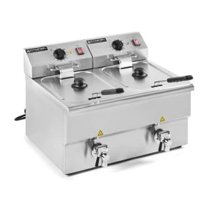 Profesionálna fritéza 2 x 8 L s odtokom - Dynasteel