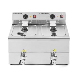 Profesionálna fritéza 2 x 8 L s odtokom - Dynasteel