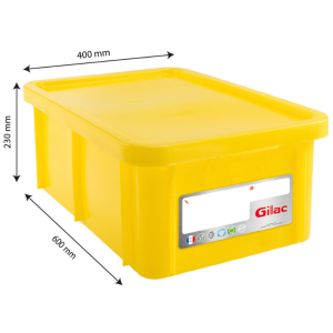 Rectangular Bin 35 L + Yellow Lid HACCP