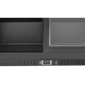 Chladiaci zadný bar s 2 sklenenými dverami - čierny interiér Dynasteel