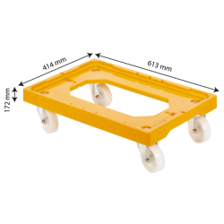 Yellow Base 4 Swivel Wheels Steel Bracket