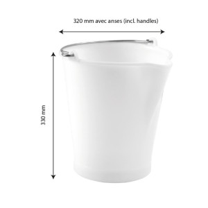 Seau 12L Výlevka Inox Biela - Gilac