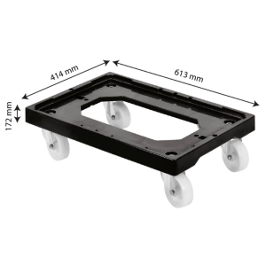 Socle Rouleur 4 Roues Pivotantes - Chape Acier - Noir