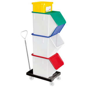 Socle Rouleur 4 Kolesá Otočné - Oceľová Konzola - Čierna