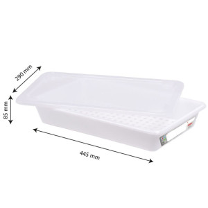 HACCP Flat Tray with Lid and Grid - 5 L - White - Gilac
