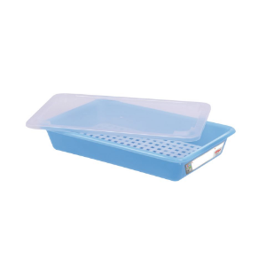 Bac Plat HACCP avec Couvercle et Grille - 5 L - Modrá - Gilac