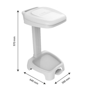 Support à Sac Poubelle avec Couvercle Blanc - 120 L - Gilac