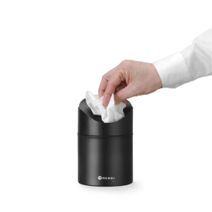 Stolový kôš s výklopným vekom - Čierny - HENDI