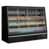 Low Refrigerated Display Case Supermarket with 4 Black Doors - 540 L