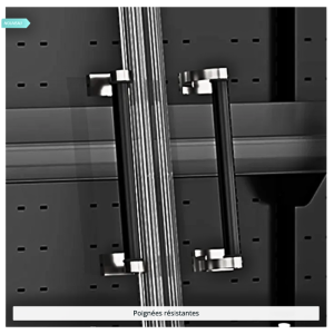 Low Refrigerated Display Case Supermarket with 4 Black Doors - 540 L