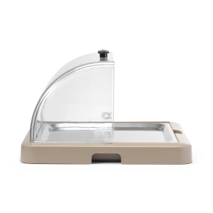 Vitrine Buffet s Posuvným Krytom UNIQ - Béžová - HENDI