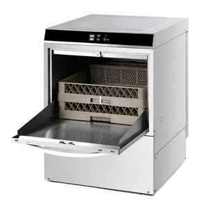 Profesionálna umývačka riadu s dávkovačom oplachovacieho prostriedku a čistiaceho prostriedku a odtokovým čerpadlom - 50 x 50 cm