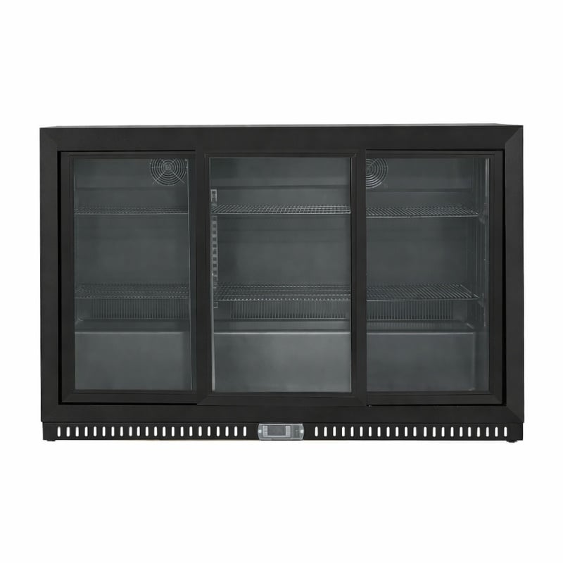 Zadný bar Chladiaci Skinplate - 3 Posuvné Sklenené Dvere - 328 L - Dynasteel