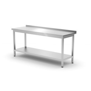 Nástenný stôl Profi Line s policou - D 1800 x Š 600 mm - HENDI
