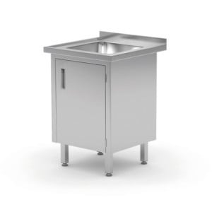 Zváraný drezový stôl so skrinkou - Š 600 x H 700 mm - HENDI
