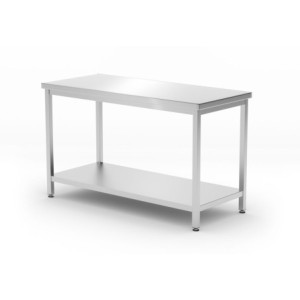 Centrálny pracovný stôl Kitchen Line s policou - P 600 x L 1200 mm - HENDI