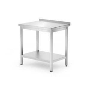 Nástenný pracovný stôl Kitchen Line s policou - H 600 x Š 800 mm - HENDI