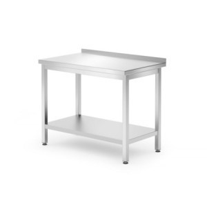 Nástenný pracovný stôl Kitchen Line s policou - Hĺbka 600 x Šírka 1000 mm - HENDI