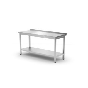Nástenný pracovný stôl Kitchen Line s policou - H 600 x Š 1200 mm - HENDI