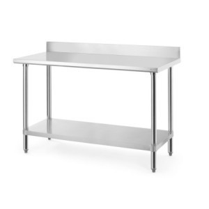 Table de Travail avec Dosseret et Étagère - L 1400 mm - HENDI