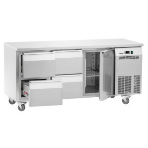 Pozitívny chladiaci stôl - 4 zásuvky GN 1/1 a 1 dvere - Hĺbka 700 - Bartscher