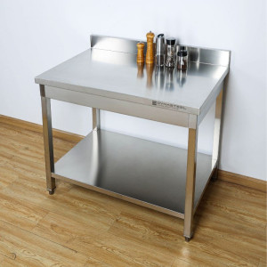 Stainless Steel Table 1600x700 mm with Backsplash and Lower Shelf