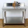 Stainless Steel Table 1600x600 mm with Backsplash and Lower Shelf
