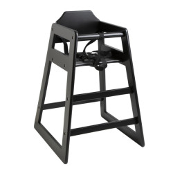 Refurbished Black Wooden High Chair | Fourniresto