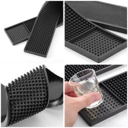 Tapis de Bar PVC 59 cm Noir — Égouttoir Comptoir CHR