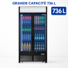 Vitrine na nápoje 736 L 2 presklené dvere 2-8 °C R290